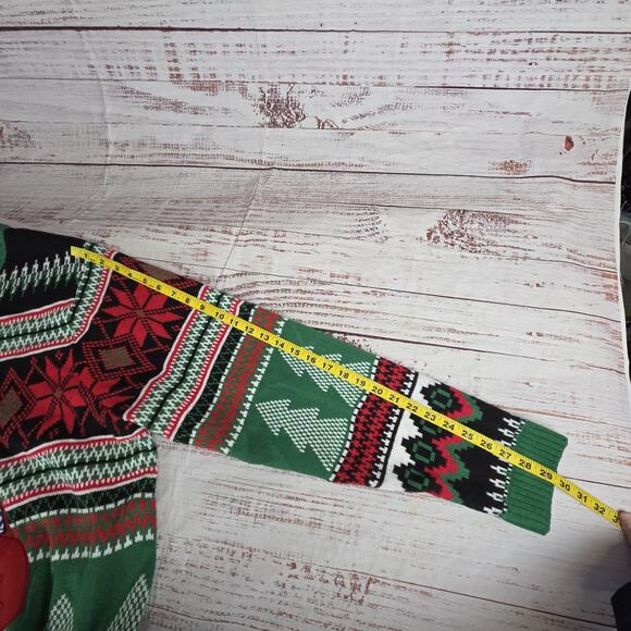 Holiday Time Sweater 3XL Santa Lg Slip in Pocket Fair Isle Ugly Christmas Party - Picture 13 of 14